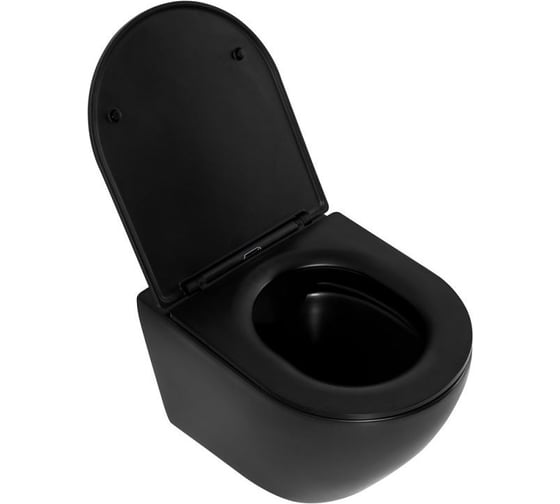 Унитаз подвесной безободковый BelBagno COLORATO с креплением, чёрный матовый, BB062CHR-MB