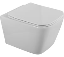 Унитаз подвесной безободковый BelBagno DUE 2.0 с сиденьем дюропласт soft close BB7107CHR/SC