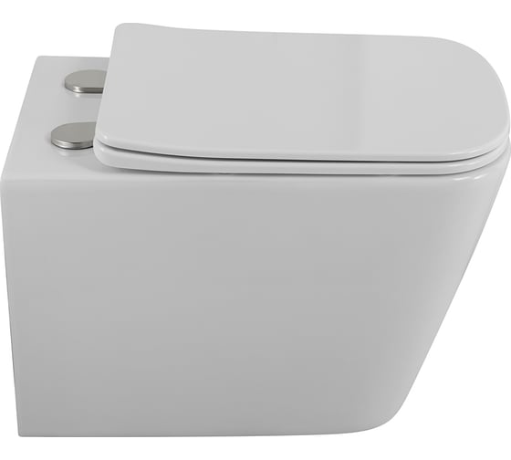 Унитаз подвесной безободковый BelBagno DUE 2.0 с сиденьем дюропласт soft close BB7107CHR/SC
