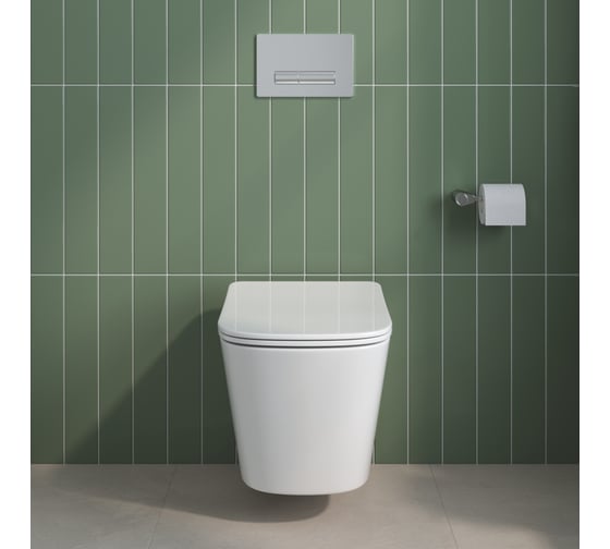 Унитаз подвесной безободковый BelBagno DUE 2.0 с сиденьем дюропласт soft close BB7107CHR/SC