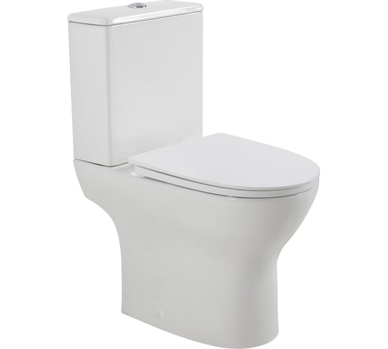 Чаша безободкового унитаза BelBagno LOUNGE с сиденьем дюропласт soft close, P-trap, BB045CPR/SC