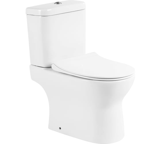 Чаша безободкового унитаза BelBagno STEAM с сиденьем дюропласт soft close, P-trap, BB130CPR/SC
