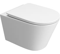 Унитаз подвесной BelBagno TRE-TOR безободковый, с системой смыва "Торнадо", с сиденьем soft close, BB5180CH-TOR/SC