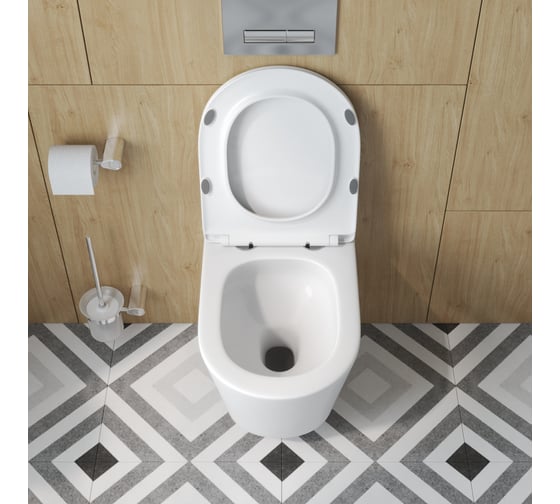 Унитаз подвесной BelBagno TRE-TOR безободковый, с системой смыва "Торнадо", с сиденьем soft close, BB5180CH-TOR/SC