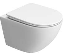 Унитаз подвесной BelBagno UNO-TOR безободковый, с системой смыва "Торнадо", с сиденьем soft close, BB5177CH-TOR/SC