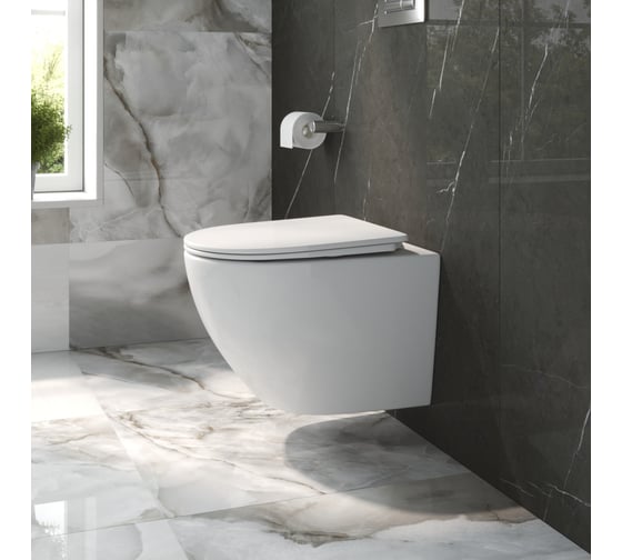 Унитаз подвесной BelBagno UNO-TOR безободковый, с системой смыва "Торнадо", с сиденьем soft close, BB5177CH-TOR/SC