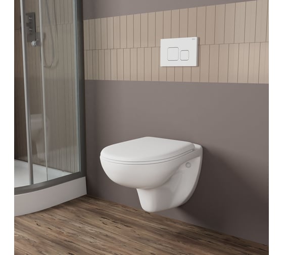 Комплект Bauedge BAU 6 в 1: инсталляция BAU PRO для подвесного унитаза, унитаз подвесной безободковый Bau Novo, быстросъемное сиденье микролифт, кнопка смыва BAU Soul, белая Q111300-BN0111-Q00014