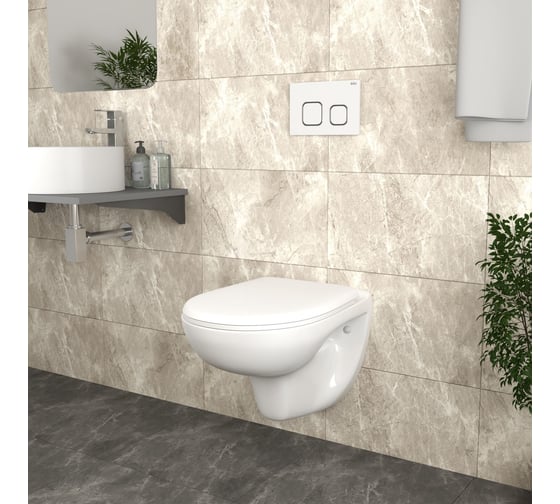 Комплект Bauedge BAU 6 в 1: инсталляция BAU PRO для подвесного унитаза, унитаз подвесной безободковый Bau Novo, быстросъемное сиденье микролифт, клавиша BAU Strike, белая/хром E458103-BN0111-E00104