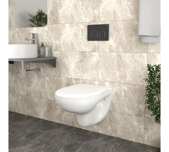 Комплект Bauedge BAU 6 в 1: инсталляция BAU PRO для подвесного унитаза, унитаз подвесной безободковый Bau Novo, быстросъемное сиденье микролифт, клавиша BAU Strike, черная матовая E458103-BN0111-E00103