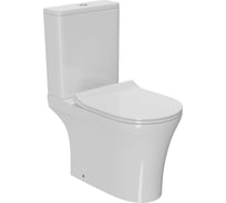 Унитаз компакт Bauedge торнадо напольный безободковый Bau Spectrum square Hurricane-5, усиленное бысросъемное сиденье дюропласт микролифт BS0005-HQ5