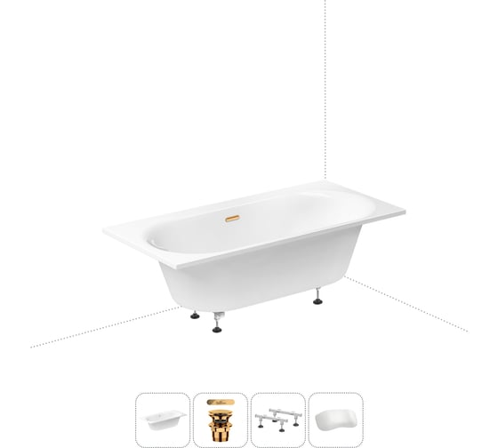 Акриловая ванна Wellsee 180х90 см Dream For More в наборе 4 в 1 20216820R