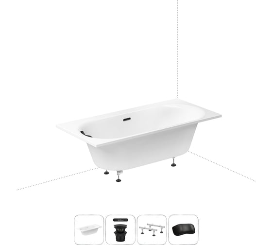 Акриловая ванна Wellsee 180х90 см Dream For More в наборе 4 в 1 20216819R