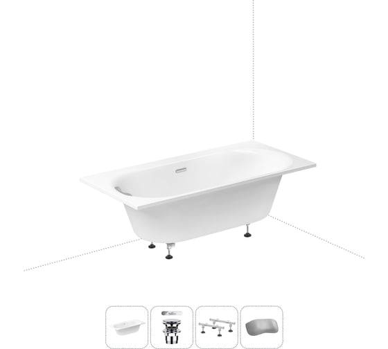 Акриловая ванна Wellsee 180х90 см Dream For More в наборе 4 в 1 20216817R