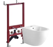 Биде подвесное санфарфор Agger с инсталляцией, белый ATI03310