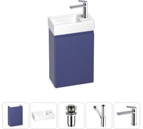 Комплект подвесной тумбы с раковиной для ванной и туалета Wellsee WC Area в наборе 5 в 1 20216864R