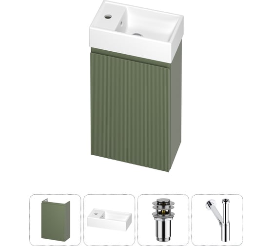 Комплект подвесной тумбы с раковиной для ванной и туалета Wellsee WC Area в наборе 4 в 1 20216855R