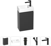 Комплект подвесной тумбы с раковиной для ванной и туалета Wellsee WC Area в наборе 5 в 1 20216867R