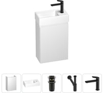 Комплект подвесной тумбы с раковиной для ванной и туалета Wellsee WC Area в наборе 5 в 1 20216866R