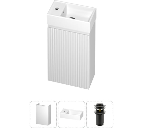 Комплект подвесной тумбы с раковиной для ванной и туалета Wellsee WC Area в наборе 3 в 1 20216836R 1