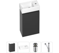 Комплект подвесной тумбы с раковиной для ванной и туалета Wellsee WC Area в наборе 4 в 1 20216842R