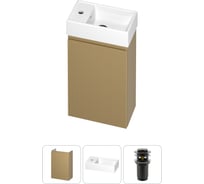 Комплект подвесной тумбы с раковиной для ванной и туалета Wellsee WC Area в наборе 3 в 1 20216838R