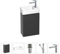 Комплект подвесной тумбы с раковиной для ванной и туалета Wellsee WC Area в наборе 5 в 1 20216862R