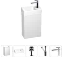 Комплект подвесной тумбы с раковиной для ванной и туалета Wellsee WC Area в наборе 5 в 1 20216861R