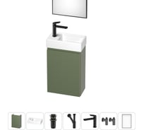 Комплект подвесной тумбы с раковиной для ванной и туалета Wellsee WC Area в наборе 7 в 1 20216920R