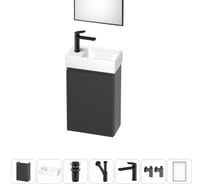 Комплект подвесной тумбы с раковиной для ванной и туалета Wellsee WC Area в наборе 7 в 1 20216917R