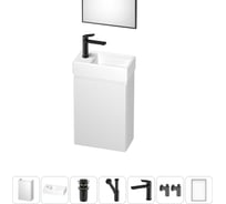 Комплект подвесной тумбы с раковиной для ванной и туалета Wellsee WC Area в наборе 7 в 1 20216916R
