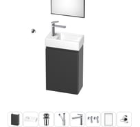 Комплект подвесной тумбы с раковиной для ванной и туалета Wellsee WC Area в наборе 8 в 1 20216932R
