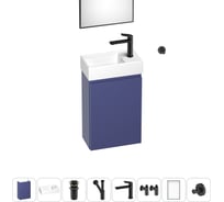 Комплект подвесной тумбы с раковиной для ванной и туалета Wellsee WC Area в наборе 8 в 1 20216929R
