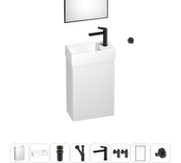 Комплект подвесной тумбы с раковиной для ванной и туалета Wellsee WC Area в наборе 8 в 1 20216926R