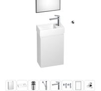 Комплект подвесной тумбы с раковиной для ванной и туалета Wellsee WC Area в наборе 8 в 1 20216921R