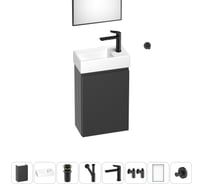 Комплект подвесной тумбы с раковиной для ванной и туалета Wellsee WC Area в наборе 8 в 1 20216927R