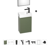 Комплект подвесной тумбы с раковиной для ванной и туалета Wellsee WC Area в наборе 8 в 1 20216930R