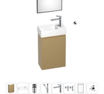 Комплект подвесной тумбы с раковиной для ванной и туалета Wellsee WC Area в наборе 8 в 1 20216923R