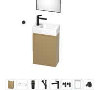 Комплект подвесной тумбы с раковиной для ванной и туалета Wellsee WC Area в наборе 8 в 1 20216938R