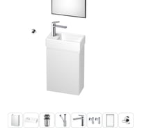 Комплект подвесной тумбы с раковиной для ванной и туалета Wellsee WC Area в наборе 8 в 1 20216931R