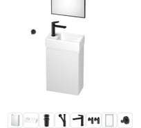 Комплект подвесной тумбы с раковиной для ванной и туалета Wellsee WC Area в наборе 8 в 1 20216936R