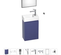Комплект подвесной тумбы с раковиной для ванной и туалета Wellsee WC Area в наборе 8 в 1 20216924R