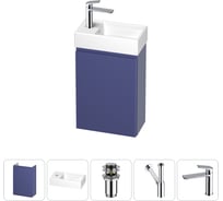 Комплект подвесной тумбы с раковиной для ванной и туалета Wellsee WC Area в наборе 5 в 1 20216874R