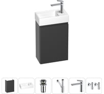Комплект подвесной тумбы с раковиной для ванной и туалета Wellsee WC Area в наборе 6 в 1 20216882R