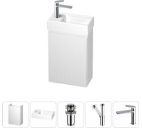 Комплект подвесной тумбы с раковиной для ванной и туалета Wellsee WC Area в наборе 5 в 1 20216871R