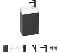 Комплект подвесной тумбы с раковиной для ванной и туалета Wellsee WC Area в наборе 6 в 1 20216887R