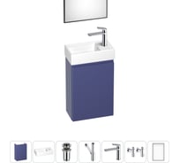 Комплект подвесной тумбы с раковиной для ванной и туалета Wellsee WC Area в наборе 7 в 1 20216904R