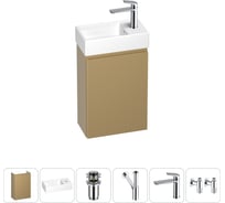 Комплект подвесной тумбы с раковиной для ванной и туалета Wellsee WC Area в наборе 6 в 1 20216883R