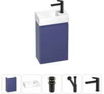 Комплект подвесной тумбы с раковиной для ванной и туалета Wellsee WC Area в наборе 5 в 1 20216869R