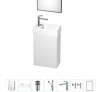 Комплект подвесной тумбы с раковиной для ванной и туалета Wellsee WC Area в наборе 7 в 1 20216911R