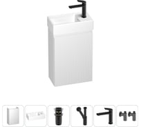 Комплект подвесной тумбы с раковиной для ванной и туалета Wellsee WC Area в наборе 6 в 1 20216886R